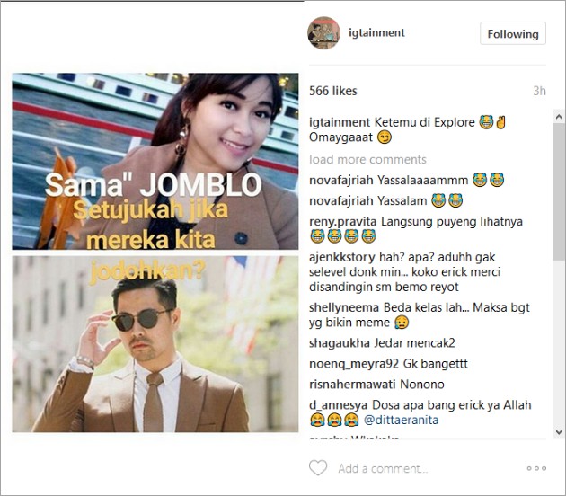 Meme Adik Ayu Ting Ting dan Kakak Jedar Dijodohkan Viral 