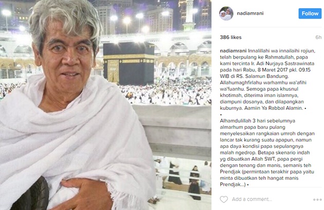 Meninggal Usai Umrah, Ini Permintaan Terakhir Ayah Anisa Rahma