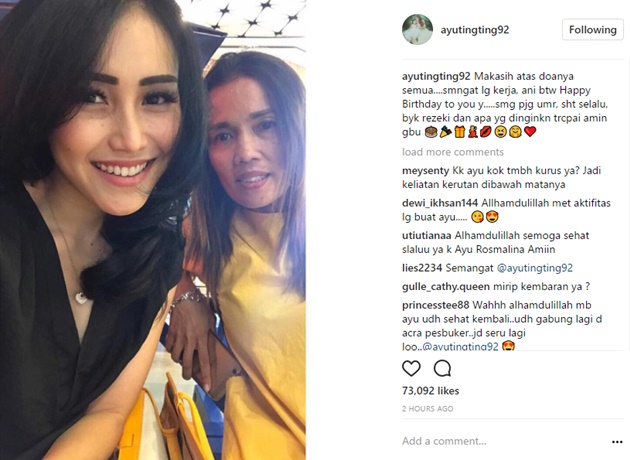 Berwajah Ceria Ucapkan Selamat Ultah ke Asisten, Ayu Ting 