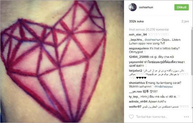 Fans Heboh Sehun EXO Akhirnya Bikin Tato  