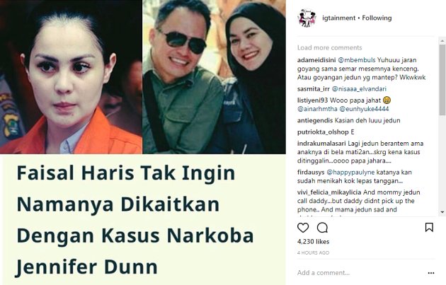 Faisal Harris Ogah Dikaitkan dengan Kasus Jennifer Dunn 