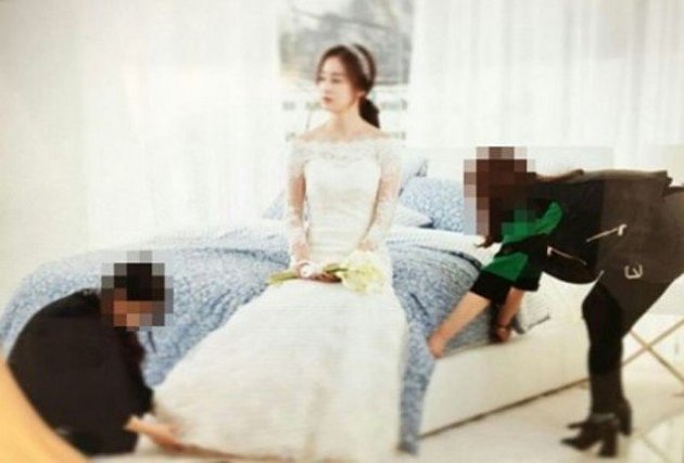 Segera Menikah Foto Kim Tae Hee Dibalut Gaun  Pengantin  