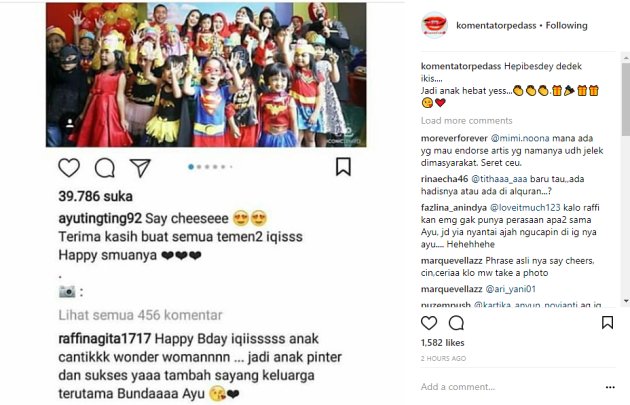 Ultah Putri Ayu Ting Ting Diejek Tak Ada Anak Artis, Heboh 