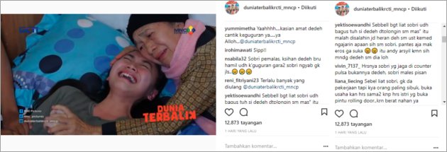 Marsha Risdasari Keguguran, Penggemar 'Dunia Terbalik 