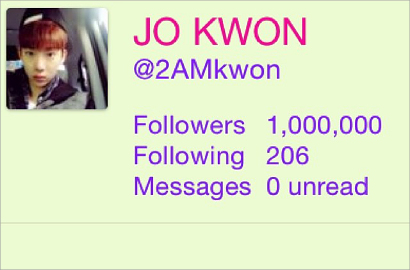 Jo Kwon 2AM Rayakan Capai 1 Juta Follower di Twitter