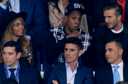 Beyonce Jay Z Dan David Beckham Nonton Pertandingan Bola Bersama