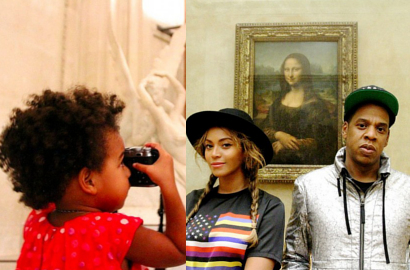 Lucunya Blue Ivy Motret Beyonce Dan Jay Z Di Museum Louvre Paris