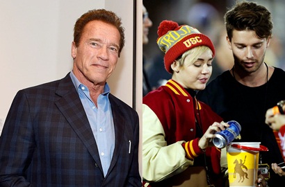 Sarapan Bareng Patrick dan Arnold Schwarzenegger, Miley Cyrus Sudah Direstui?