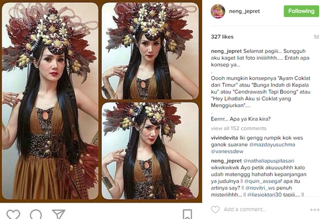 Mulan Jameela Pamer Baju dan Hiasan Kepala Etnik  Netter 