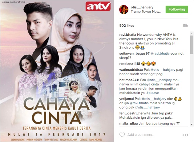 Bos ANTV Promosikan 'Cahaya Cinta', Ravi Bhatia Tulis 