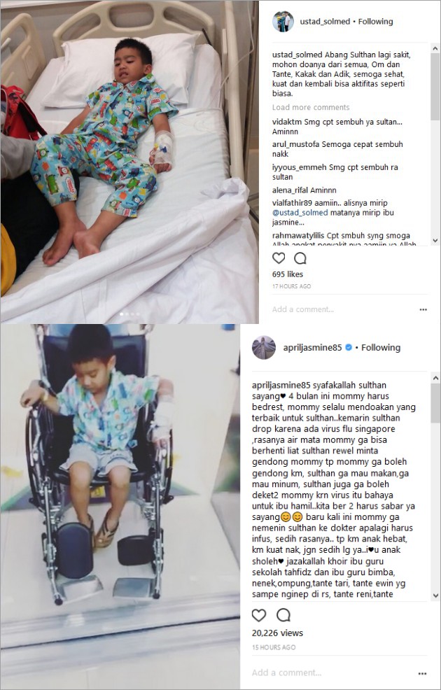 Putra Ustadz Solmed Sakit Flu Singapura, April Galau Tak 