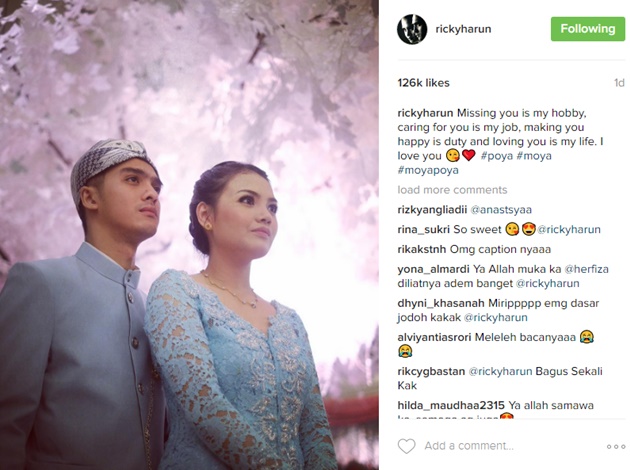 Ricky Harun Tulis Caption Romantis Untuk Istri Hati 