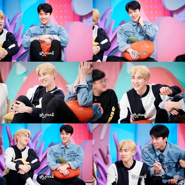 Deretan Wajah Ceria Suho-Sehun EXO di 'Hello Counselor 