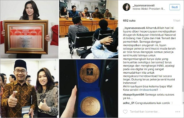 Selamat, Isyana Sarasvati Raih Anugerah Kekayaan 