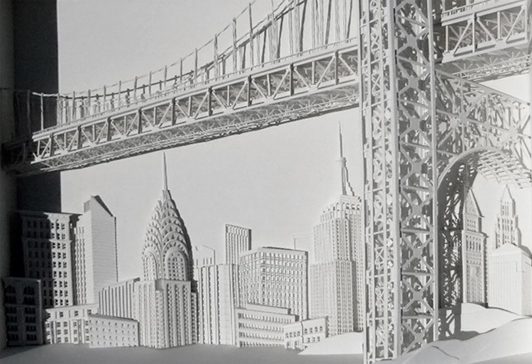 Seniman AS Buat Model Bangunan dari Kertas