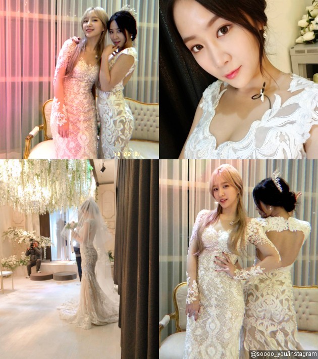 Soyu dan Hani EXID Cantik  Pakai Gaun  Pengantin Netter 