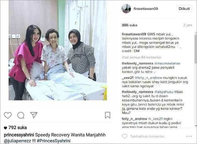 Syahrini Beri Semangat dan Jenguk Jupe, Netter Pertanyakan 