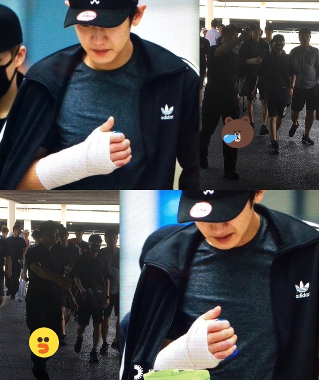 Balik dari Hawaii Tangan Di Gips Chanyeol Bikin EXO L 